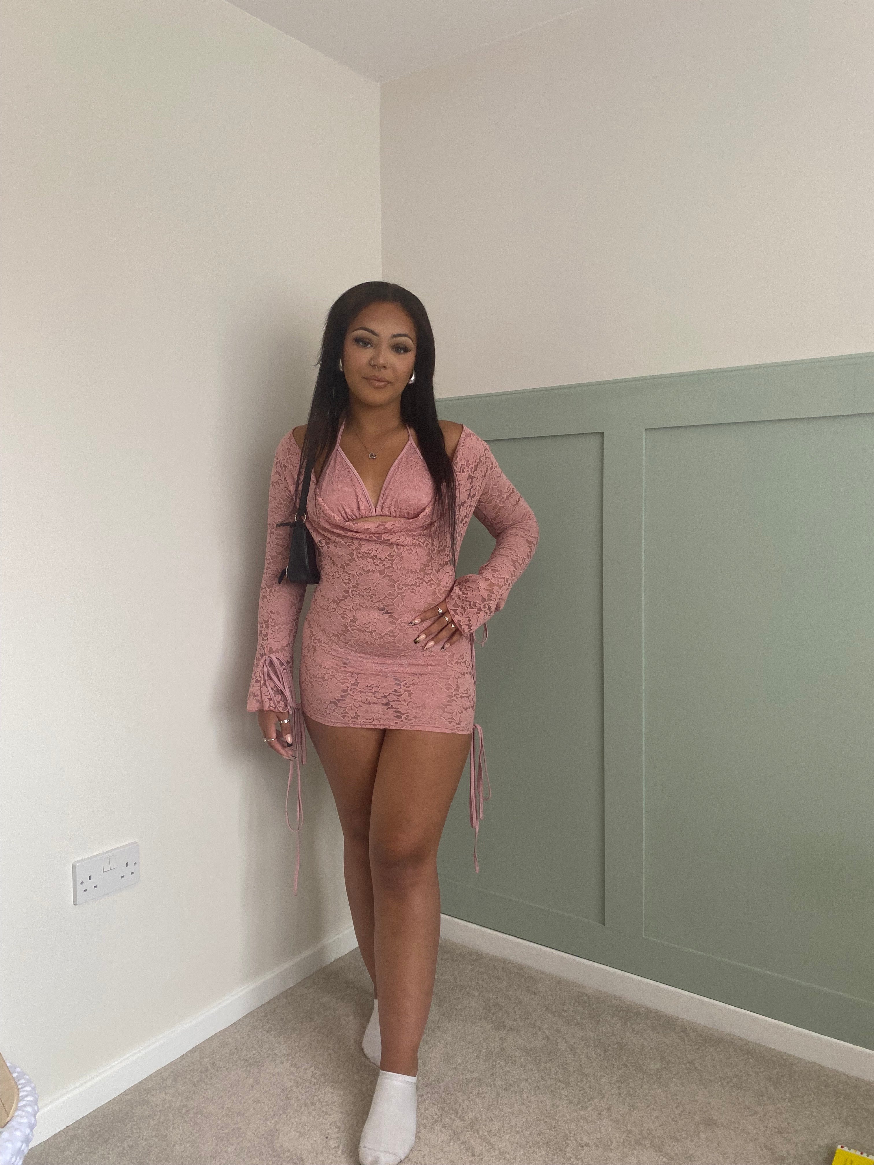 Electric Lace Mini Dress